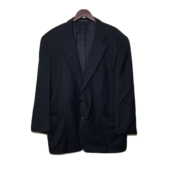 Ermenegildo Zegna Mens Navy Blazer Suit Jacket Size 46R Made In Italy